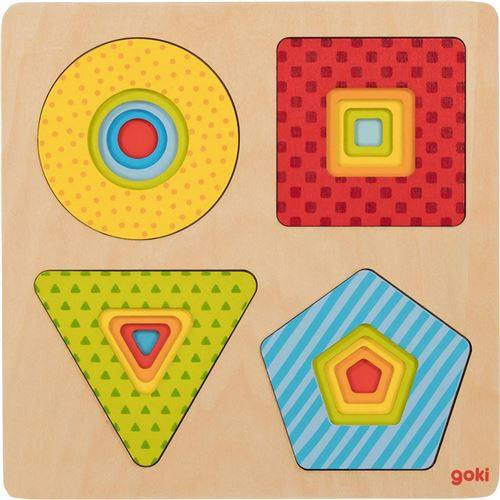 Réteg puzzle: Geometriai formák - Fa kirakó játék