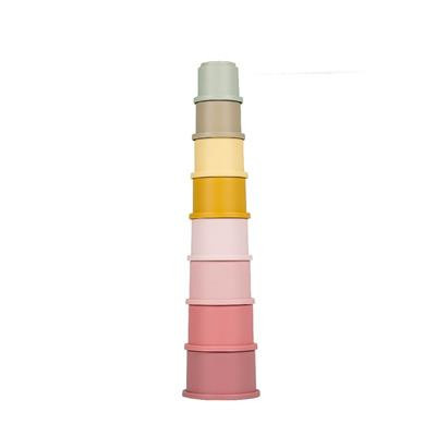Műanyag montessori torony - Pink - Little Dutch 