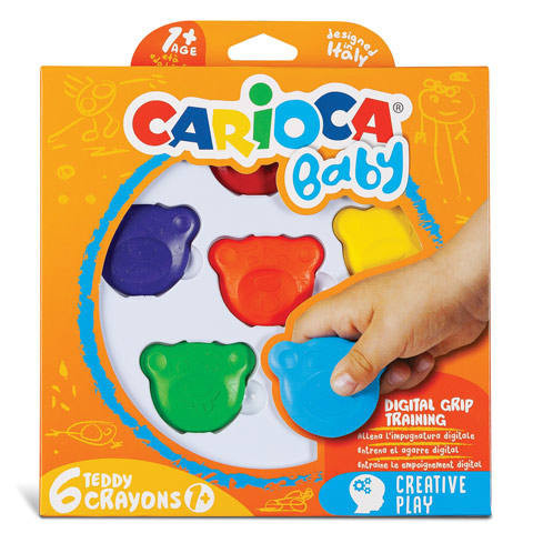 Carioca Baby Teddy zsírkréta - 6 db-os dobozban