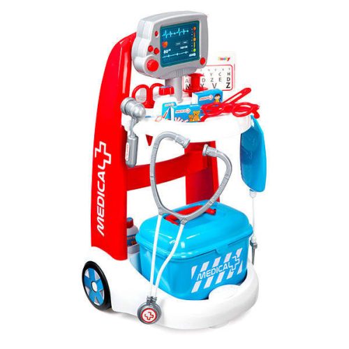 Orvosi játékkocsi tartozékokkal - hanggal - Smoby