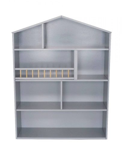 Jabadabado Ház formájú szekrény polcokkal (nagy, ezüstszürke könyvespolc)