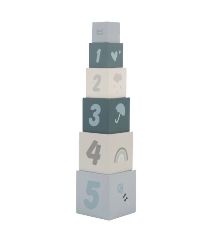 Label Label fa játék toronyépítő számokkal kék