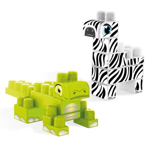 Crocodile & Zebra - 16 darabos építőkocka készlet - Baby Blocks Safari