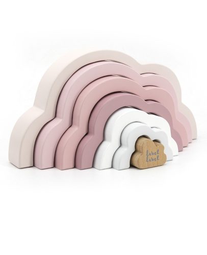 Label Label montessori szivárvány építő rózsaszín felhő