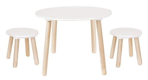 Jabadabado Asztal 2 székkel - fa - fehér