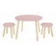 Jabadabado Asztal 2 székkel - fa - pasztell rózsaszín