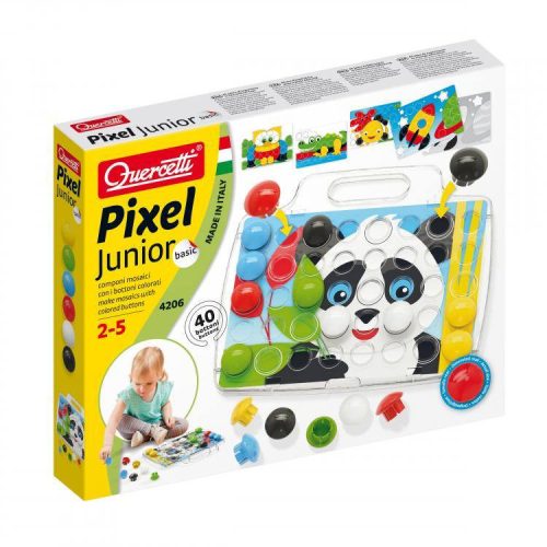 Quercetti Pandás bébi pötyi kirakó játék Pixel Junior(4206)