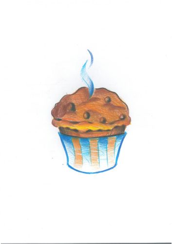 Egyedi, rajzolt öntapadós ovis jel - Muffin 2x2