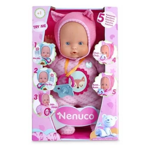 Famosa Nenuco - Puha testű baba 5 funkcióval és kiegészítőkkel