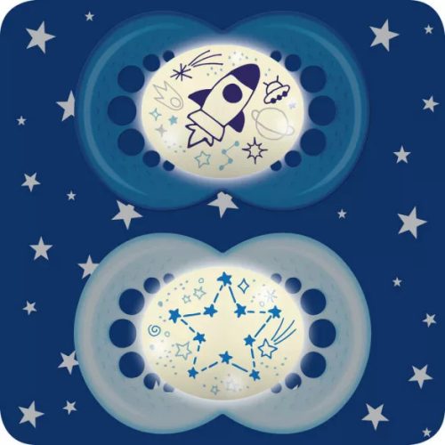 MAM Original Astro éjszakai cumi dupla 6h+ - Sötétkék-Kék